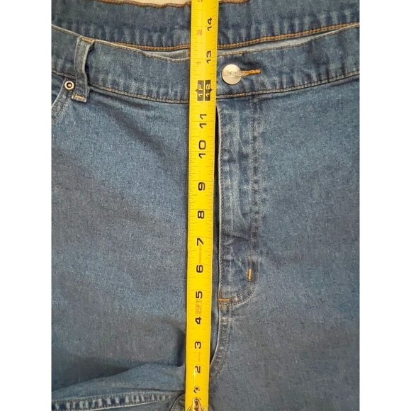 L.L. Bean Womens Jeans Size 22 Reg Barrel Leg Dark Blue Denim Cotton Lycra - Picture 9 of 11